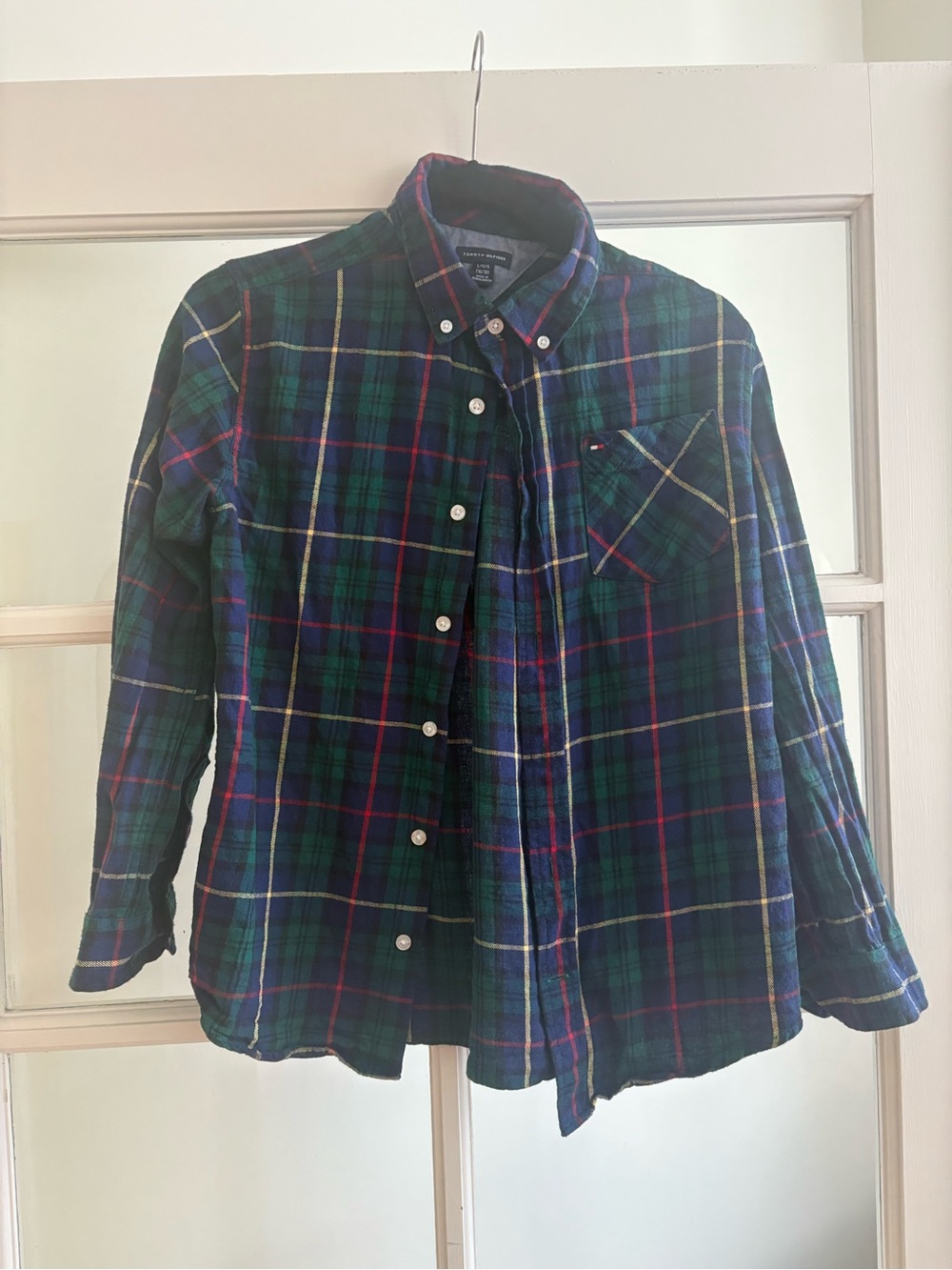 Tommy Hilfiger Kids Blue & Green Plaid Button-Down Shirt